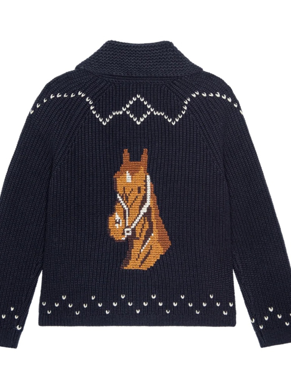 The Horse Lodge Cardigan ~ Navy - Picture 5 of 5